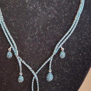 Affinity blue diamond lariat necklace